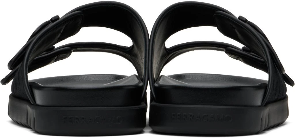 Salvatore Ferragamo Black Double-Strap Sandals 2