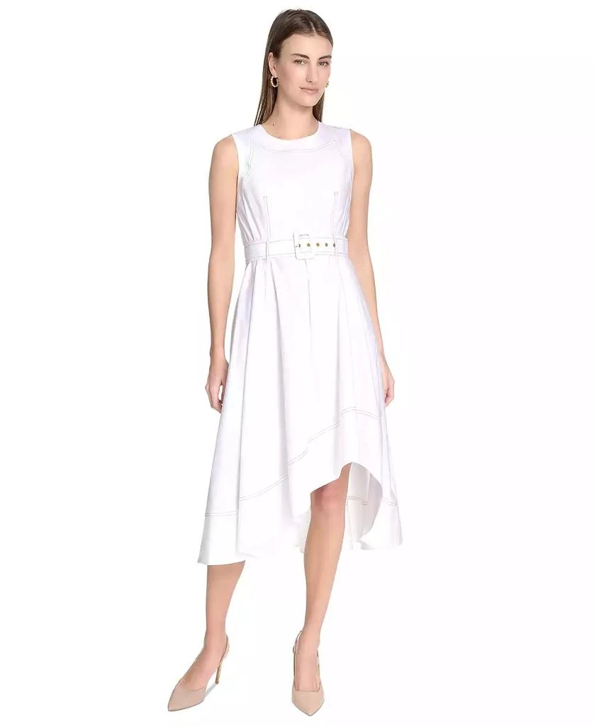 navy blue dress for baby girl Calvin Klein Women's Raised Stripe Sleeveless Dress