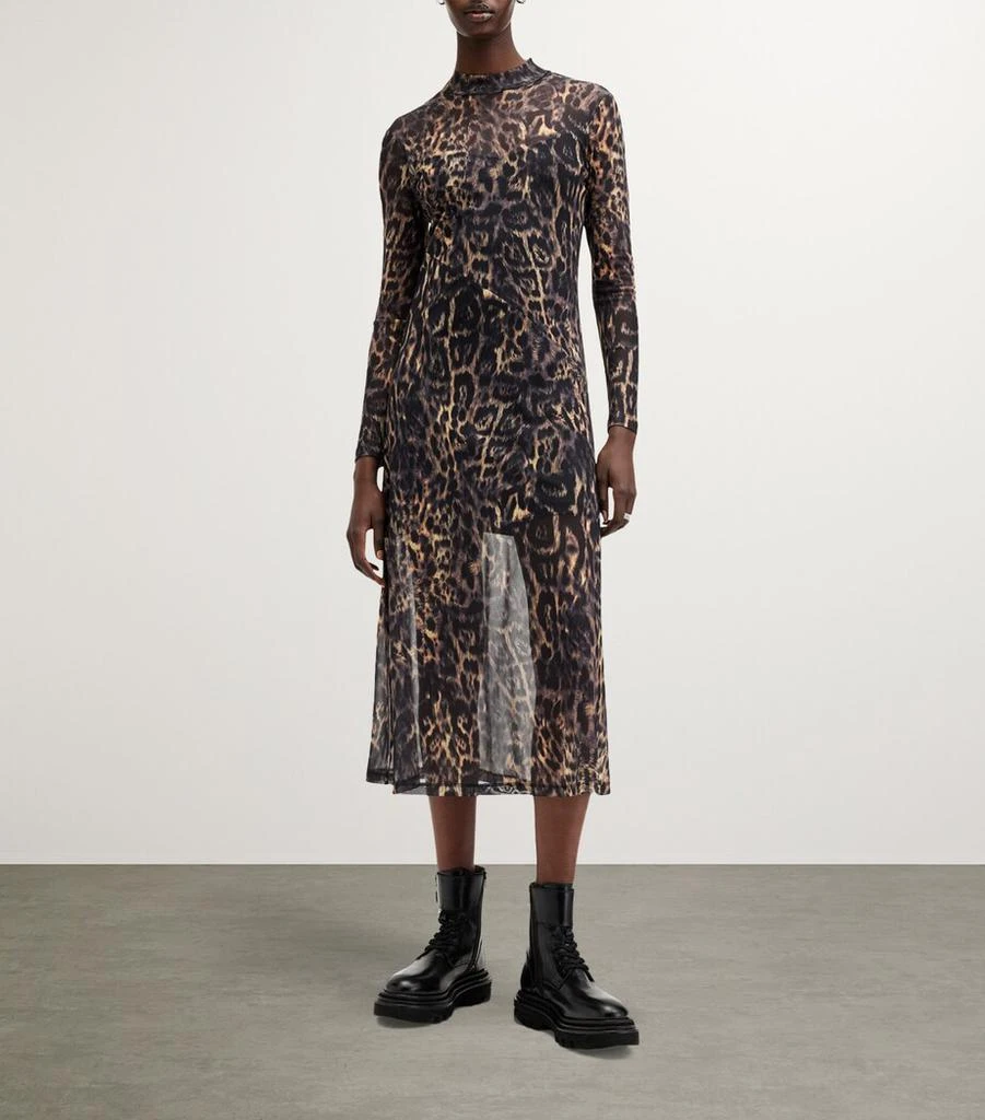 ALL SAINTS Leopard Hanna Midi Dress 2