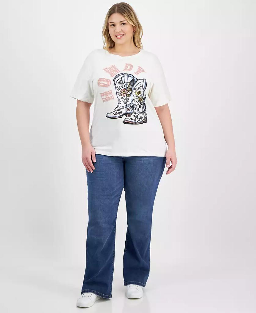 Rebellious One Trendy Plus Size Cotton Howdy T-Shirt