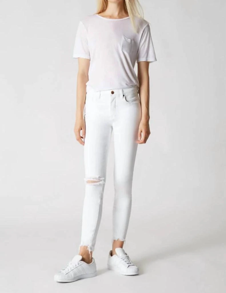 Blank NYC Skinny Ripped Knee Jean In White 1