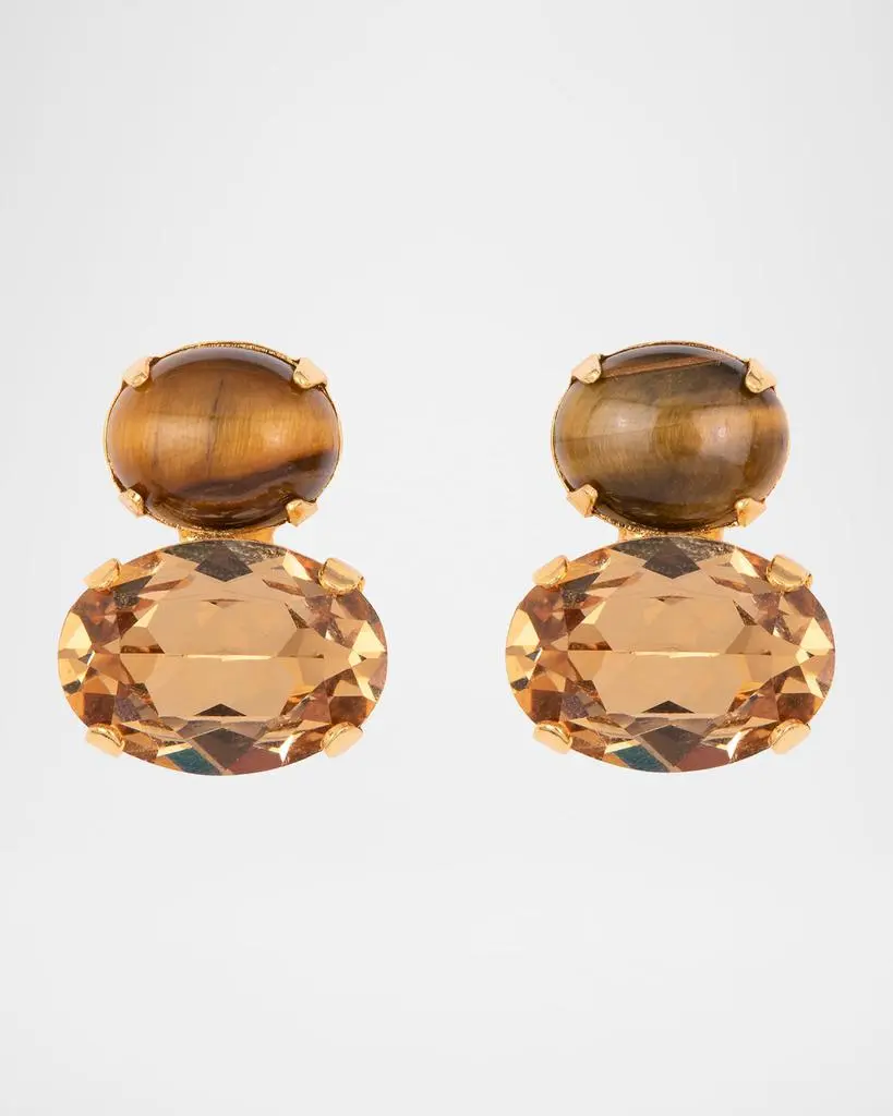 Jennifer Behr Yvette Earrings, Tigers Eye