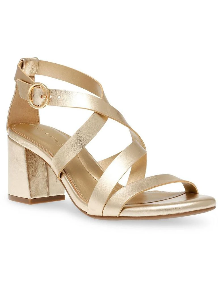 Anne Klein Rowen Womens Faux Leather Buckle Strappy Sandals 1
