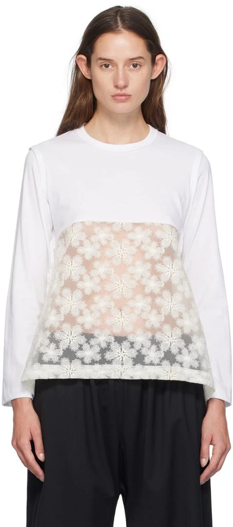 Tao Comme Des Garçons White Lace Long Sleeve T-Shirt 1