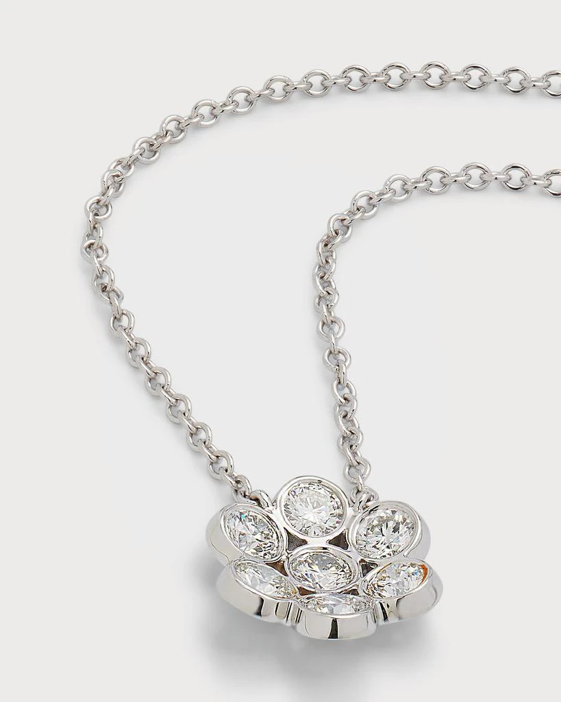 Bayco 18k White Gold Flower Diamond Pendant Necklace 3