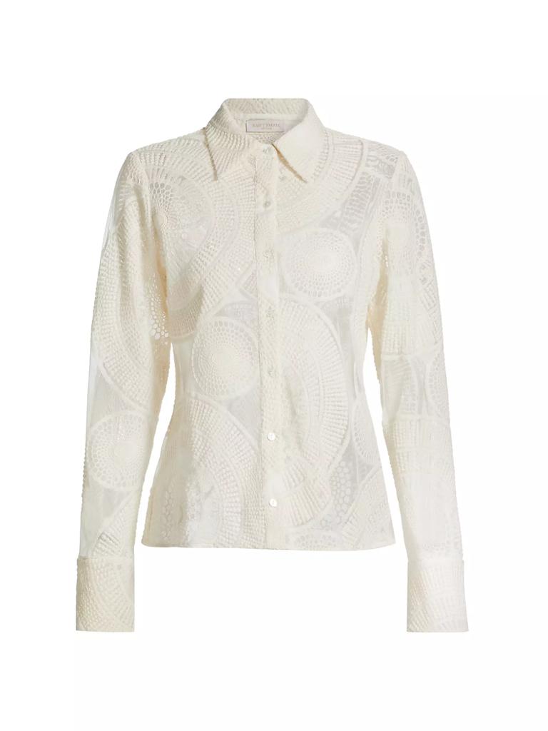 Ramy Brook Hulda Tulle Embroidered Shirt