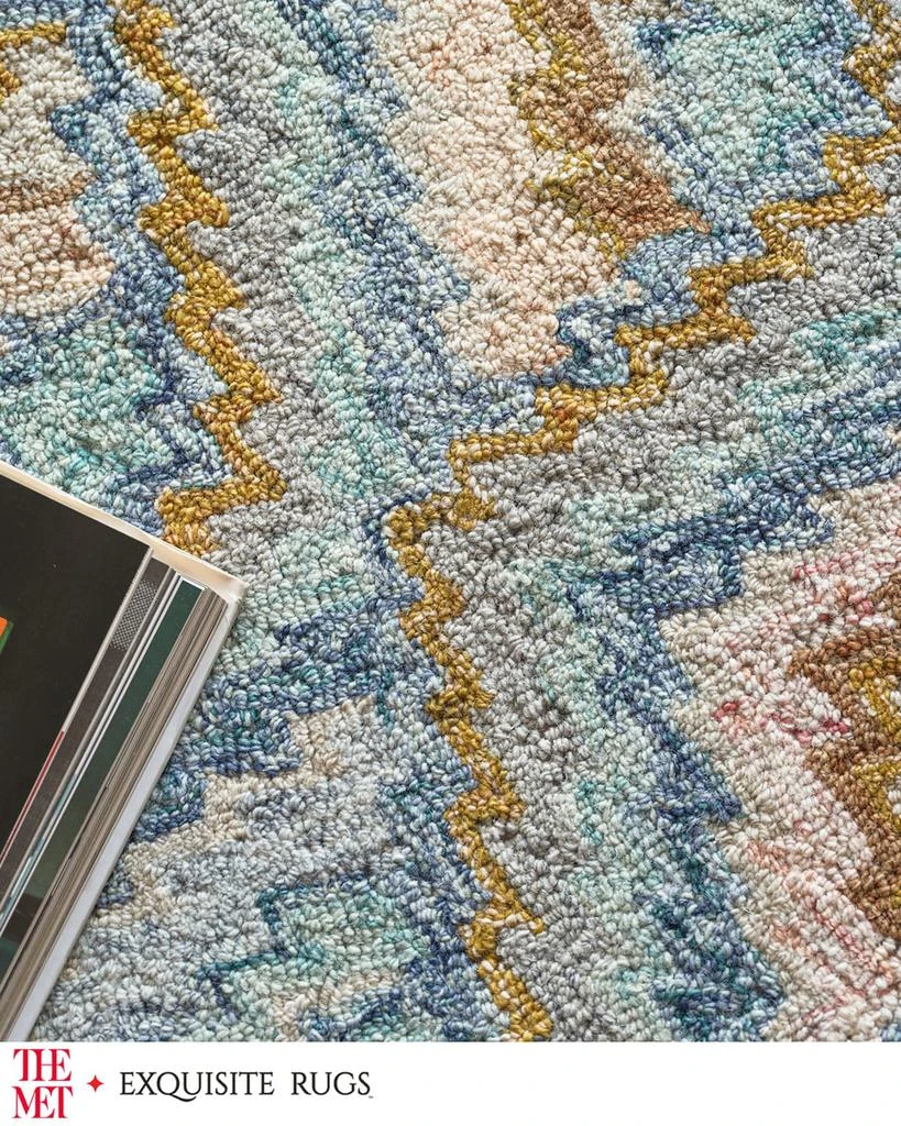 Exquisite Rugs Bargello Hand-Tufted Light Blue Multi Rug, 10' x 14' 7