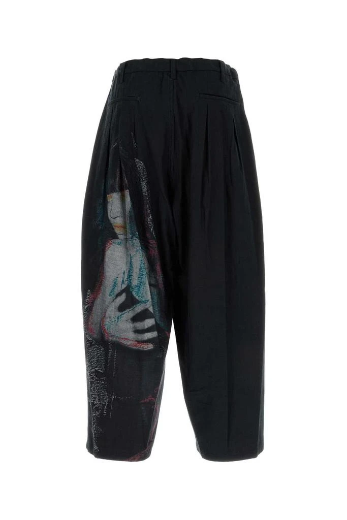 YOHJI YAMAMOTO Yohji Yamamoto Graphic Printed Pleated Pants 2