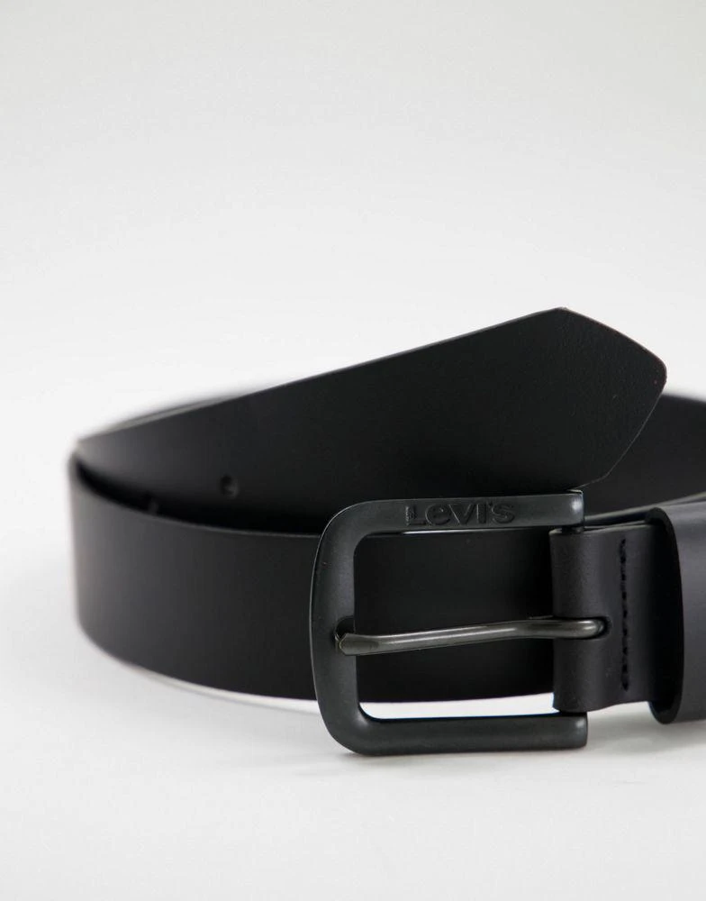 Levi's Levi's Seine metal leather belt in matte black 2