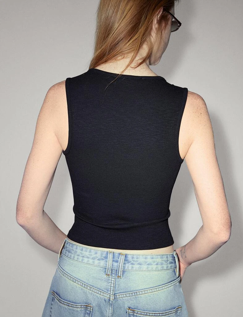 Pixie Market Black Square Neck Tank Top 7