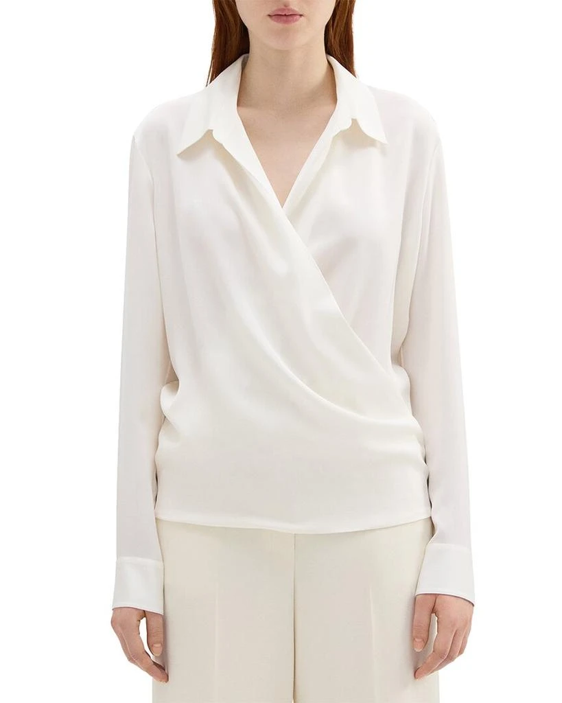 Theory Theory   Wrap Silk Blouse 1