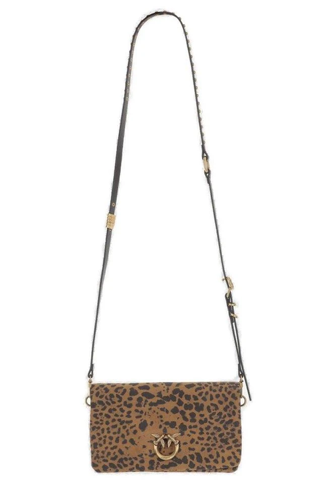 PINKO Pinko Love One Slouchy Foldover Top Clutch Bag