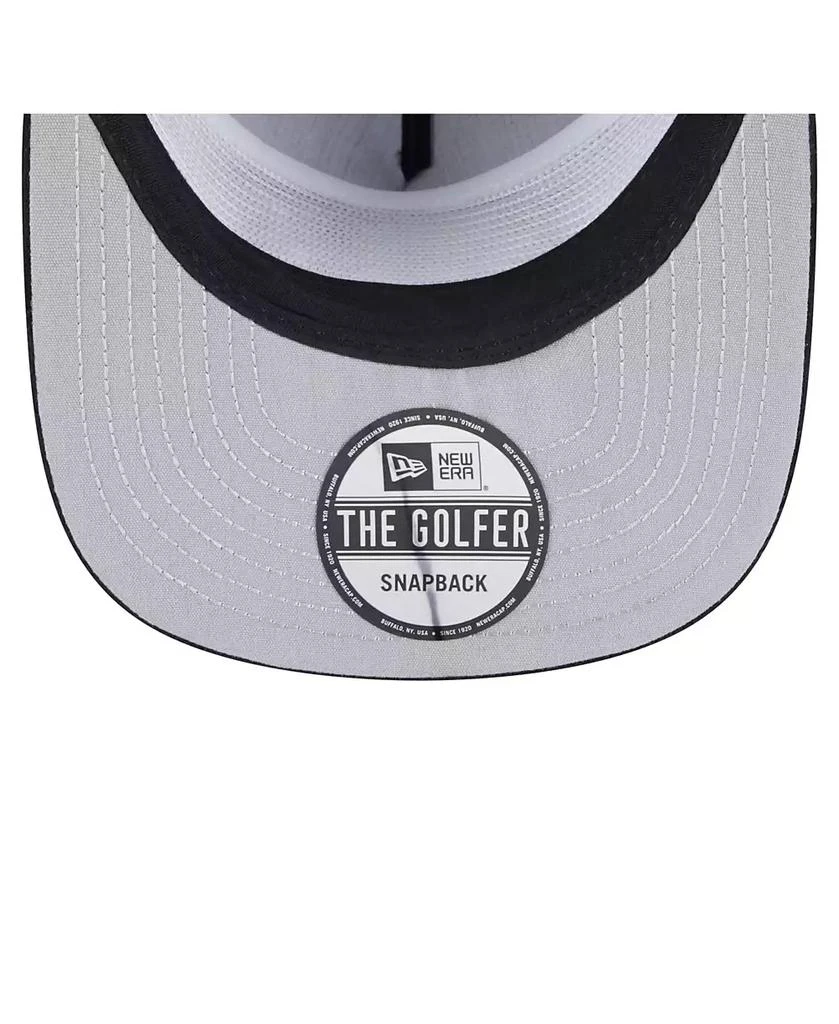 New Era Men's Black Los Angeles Lakers Corduroy Gold Leaf Golfer Snapback Hat 2