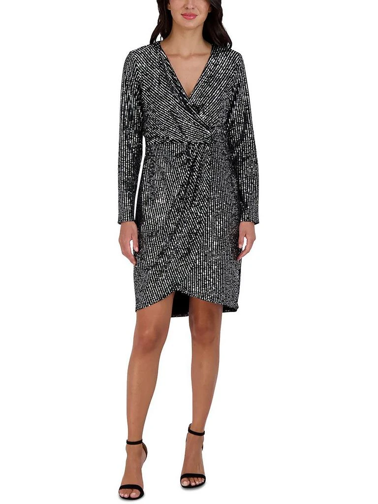 julia jordan Womens Velvet Sequined Cocktail and Party Dress 2