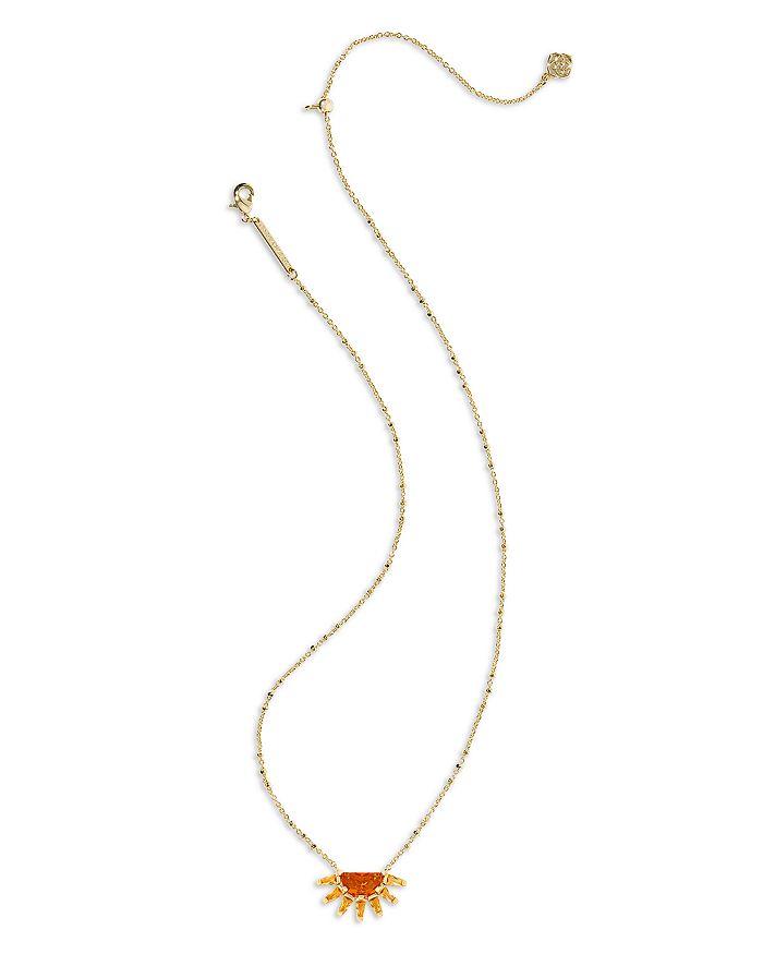 Kendra Scott Samantha Sun Orange Glass Short Pendant Necklace, 19"