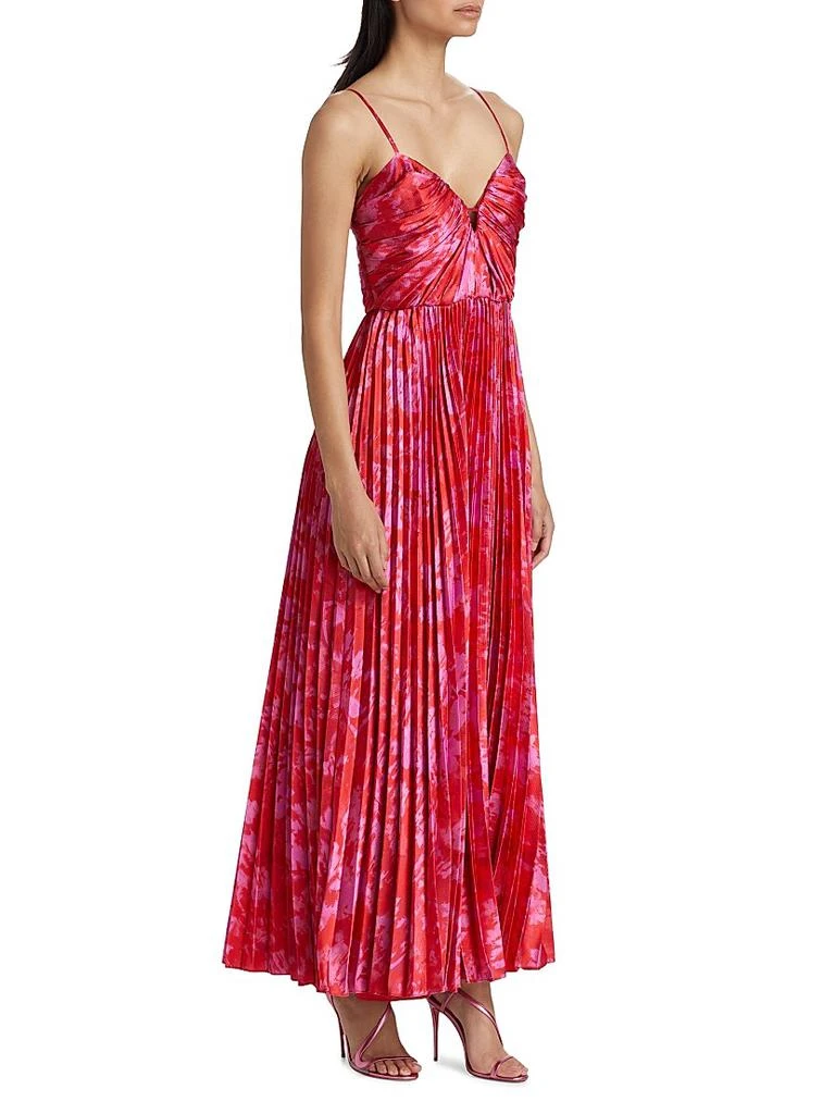 Monique Lhuillier Suzette Abstract Satin Maxi Dress 4