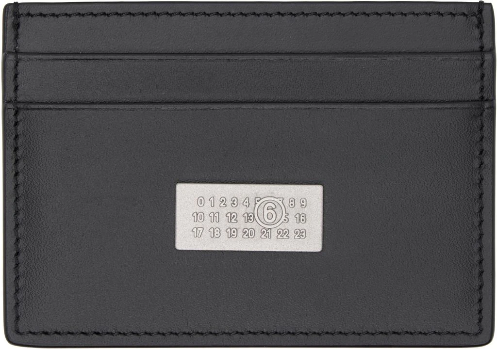 MM6 Black Numeric Leather Card Holder