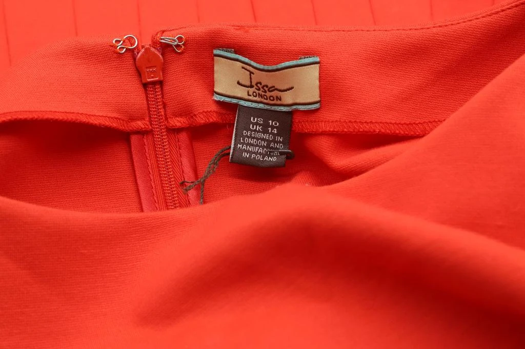 Issa Pleated Dress in Orange Viscose 4