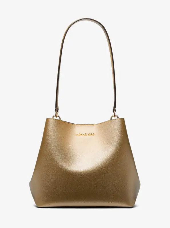 Michael Kors Pratt Medium Metallic Shoulder Bag