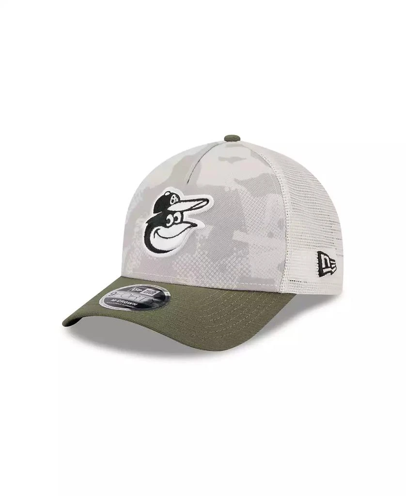 New Era Men's Light Beige/Olive Baltimore Orioles 2025 Armed Forces Day 9FORTY M-Crown A-Frame Adjustable Hat 1