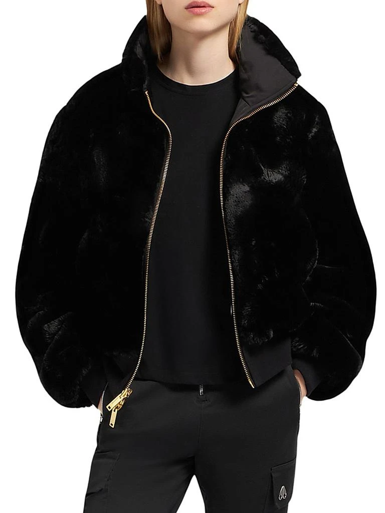 Moose Knuckles Debbie Bunny Satin Bomber Jacket 5