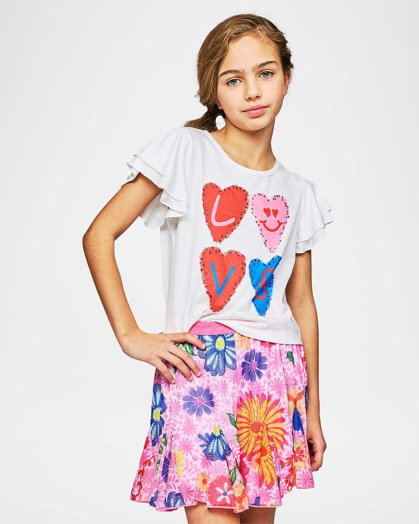 Hannah Banana Girl's Love Embellished T-Shirt, Size 4-14 3