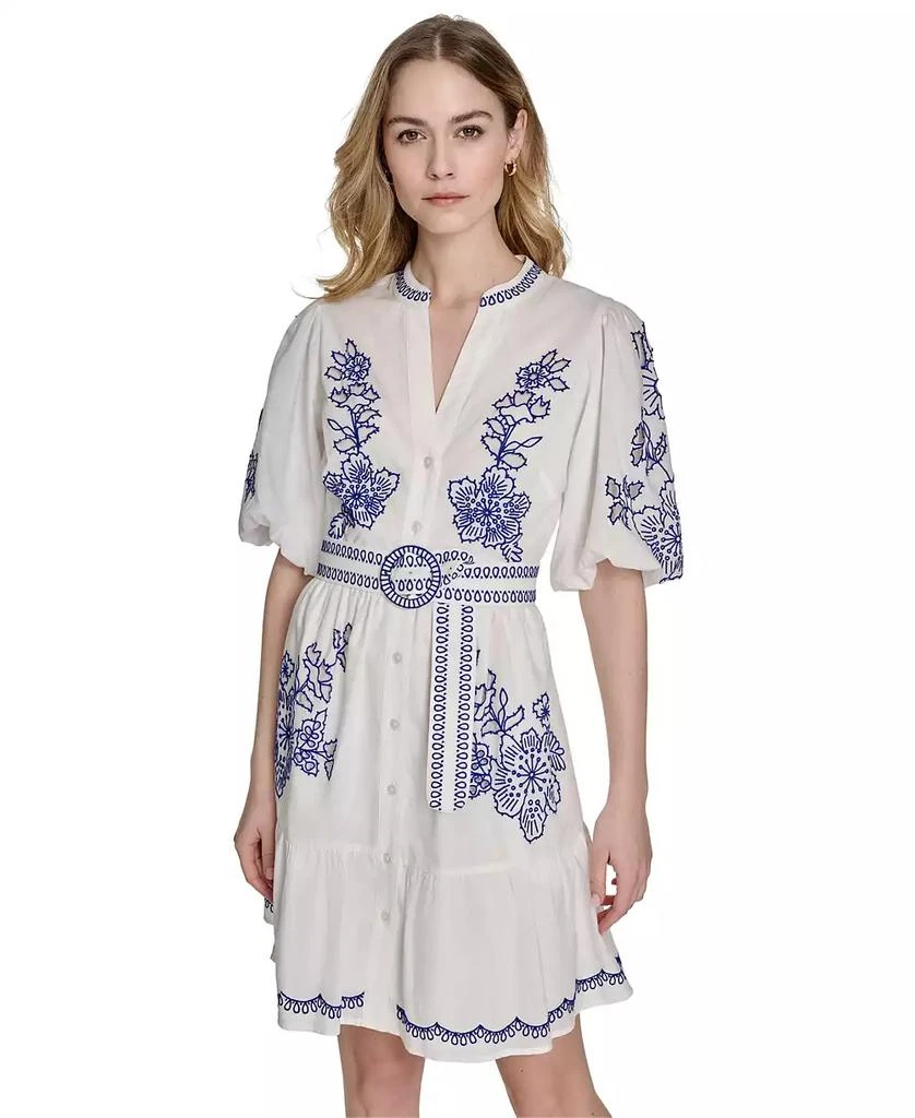 Eliza J Women's Cotton Embroidered A-Line Dress 3