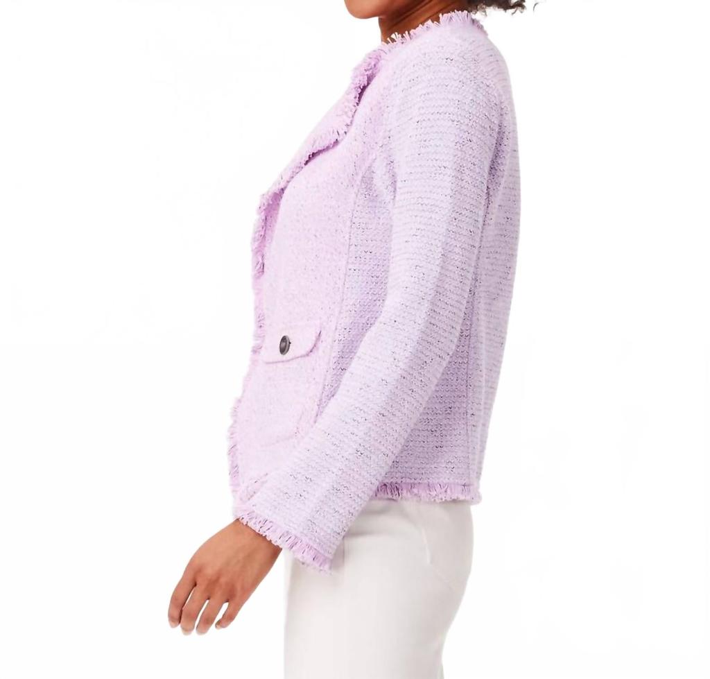 NIC+ZOE Fringe Pocket Jacket In Tulip