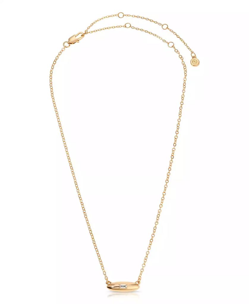 Ettika Jewelry Oval Dome Baguette Simple Pendant Necklace