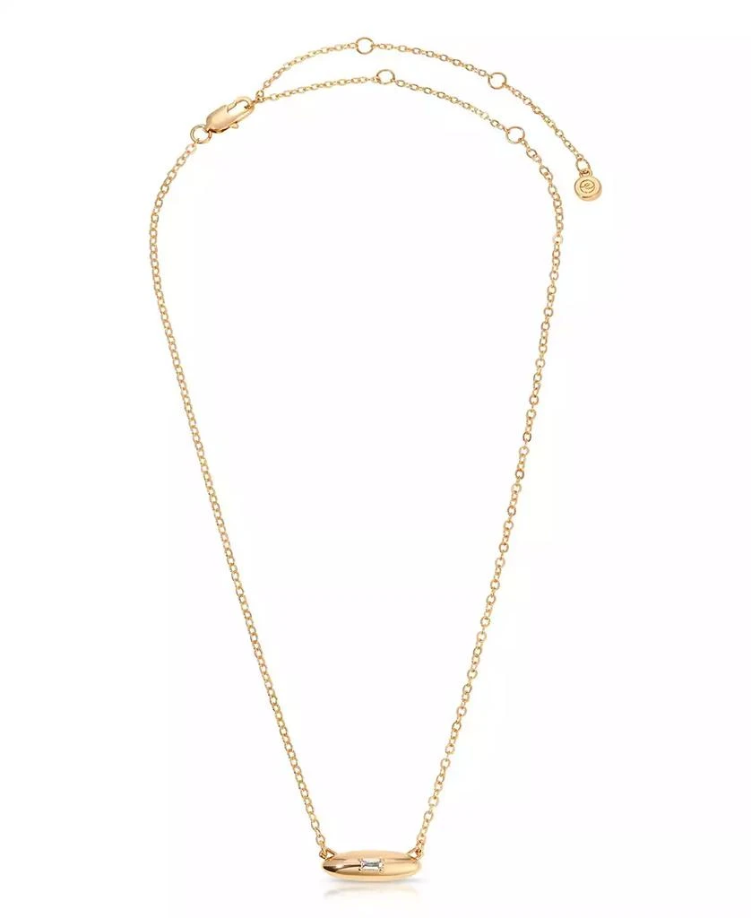 Ettika Jewelry Oval Dome Baguette Simple Pendant Necklace 1