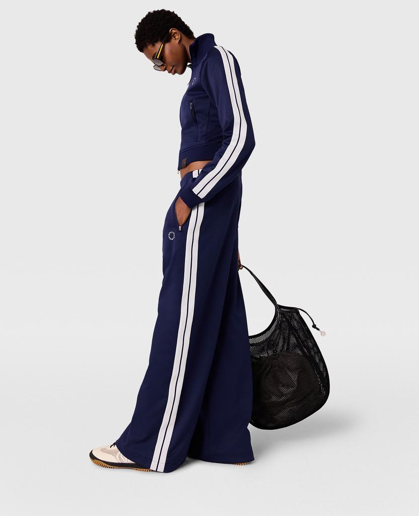 Stella McCartney Stella McCartney - Elasticated Waistband Double Stripe Joggers, Woman, Ink, Size: L