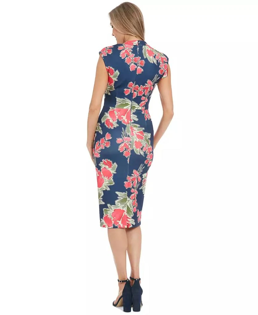 London Times Petite Floral-Print Ruched Sheath Dress 5