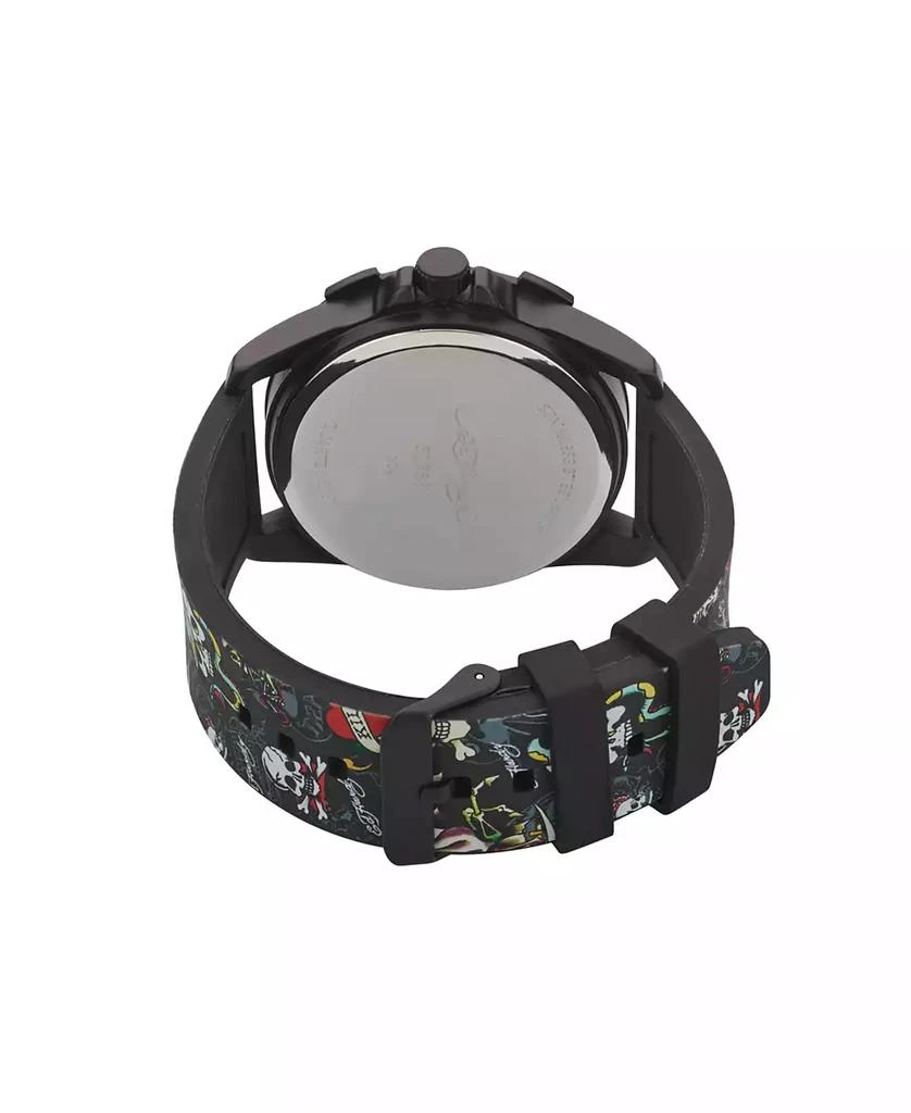 Ed Hardy Men
s Matte Black Silicone Strap Analog Watch 3
