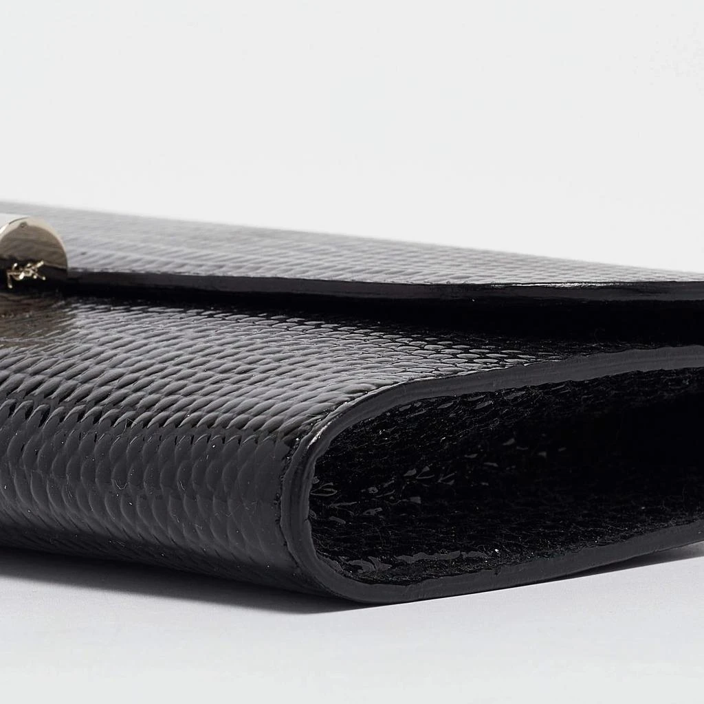 Yves Saint Laurent Saint Laurent Black Lizard Embossed Patent Leather Muse Clutch 12