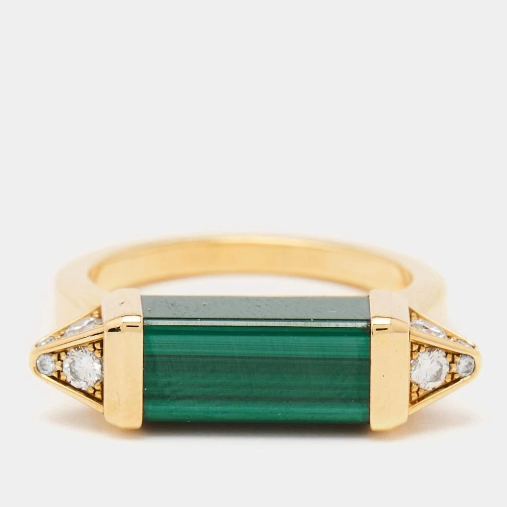 Cartier Cartier Les Berlingots de Cartier Malachite Diamonds 18k Yellow Gold Ring Size 58 3