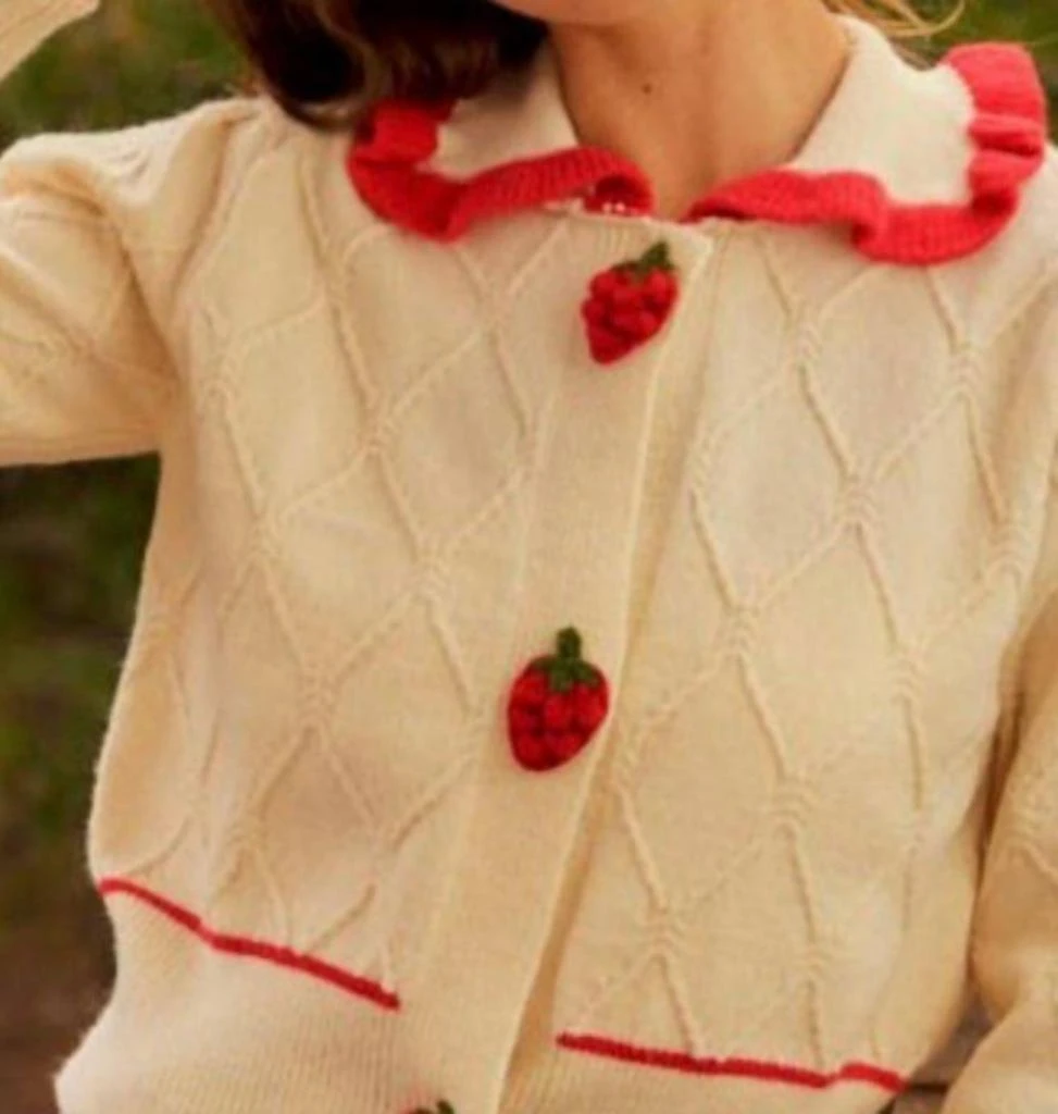 LovLov Lovlov - Strawberry Sailor Collar Cardigan 2