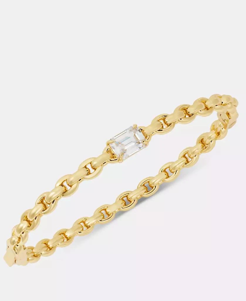 Ralph Lauren Gold-Tone Cubic Zirconia Chain Bangle Bracelet