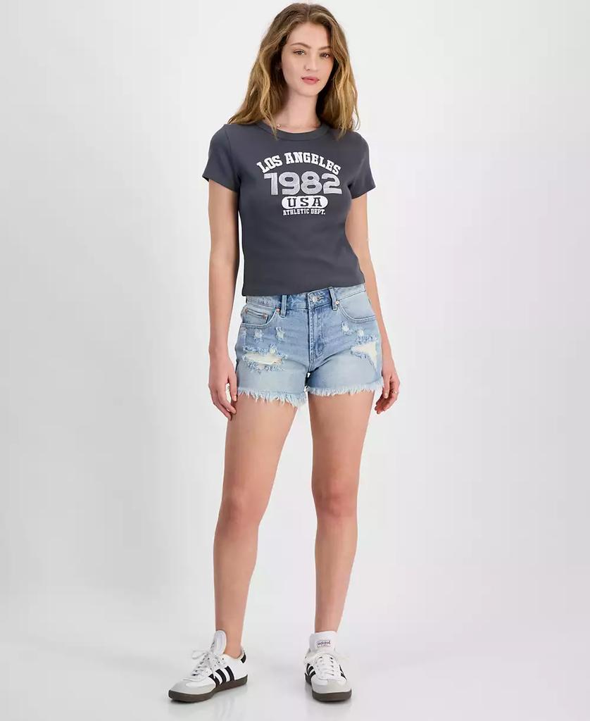 Rebellious One Juniors' Los Angeles 1982 Graphic Rib T-Shirt