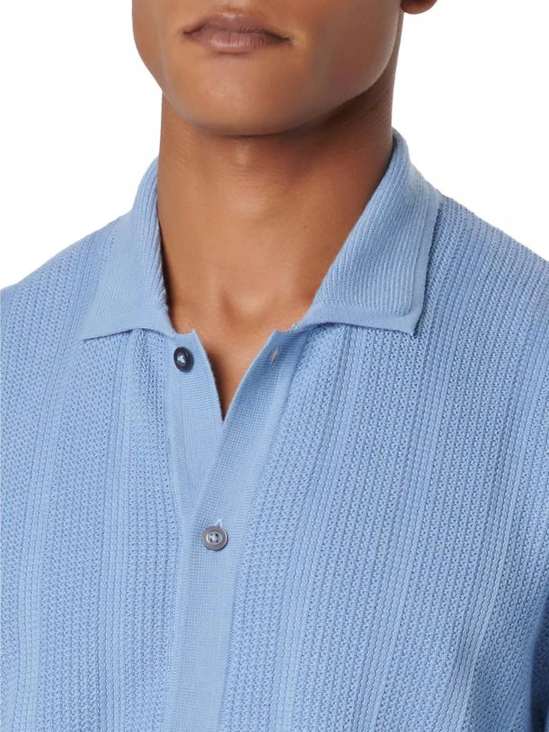 BUGATCHI Cotton Knit Short-Sleeve Polo Sweater 6
