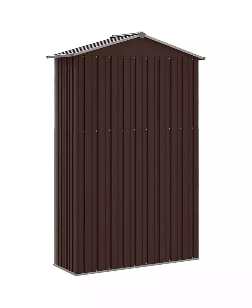 vidaXL Garden Shed Brown Galvanized Steel and Plastic 3