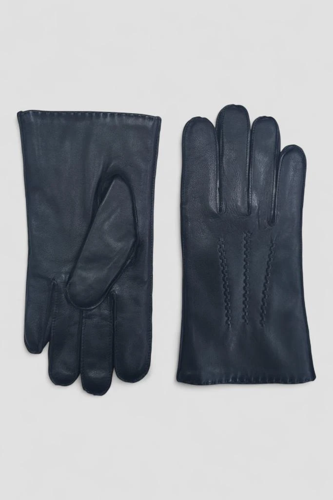 Infinity Leather Men’s Black Italian Leather Warm Wool Lining Winter Stich Design Riding Driving Casual Gloves 1