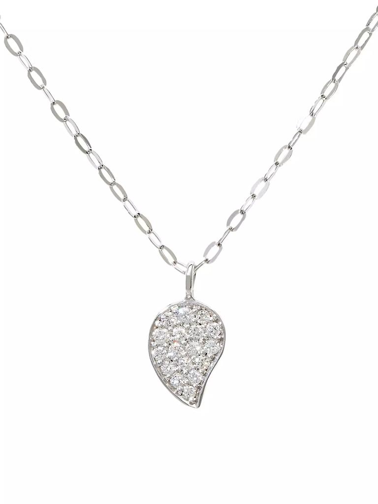Tamara Comolli 18K White Gold & Diamond Pavé Drop Pendant Chain Necklace