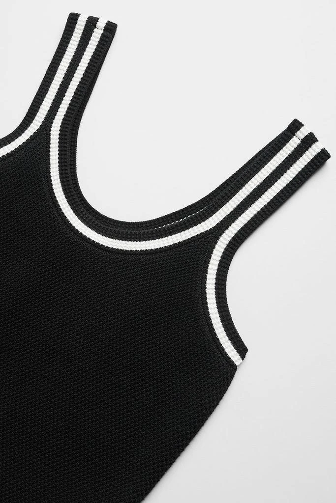 Alo Tennis Club Sweater Knit Tank - Black/Ivory 5