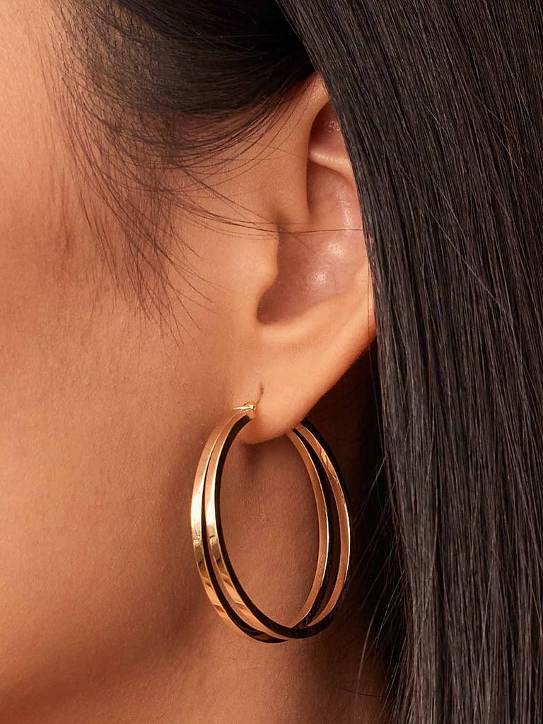 Oradina 14K Yellow Gold Hudson Large Hoops
