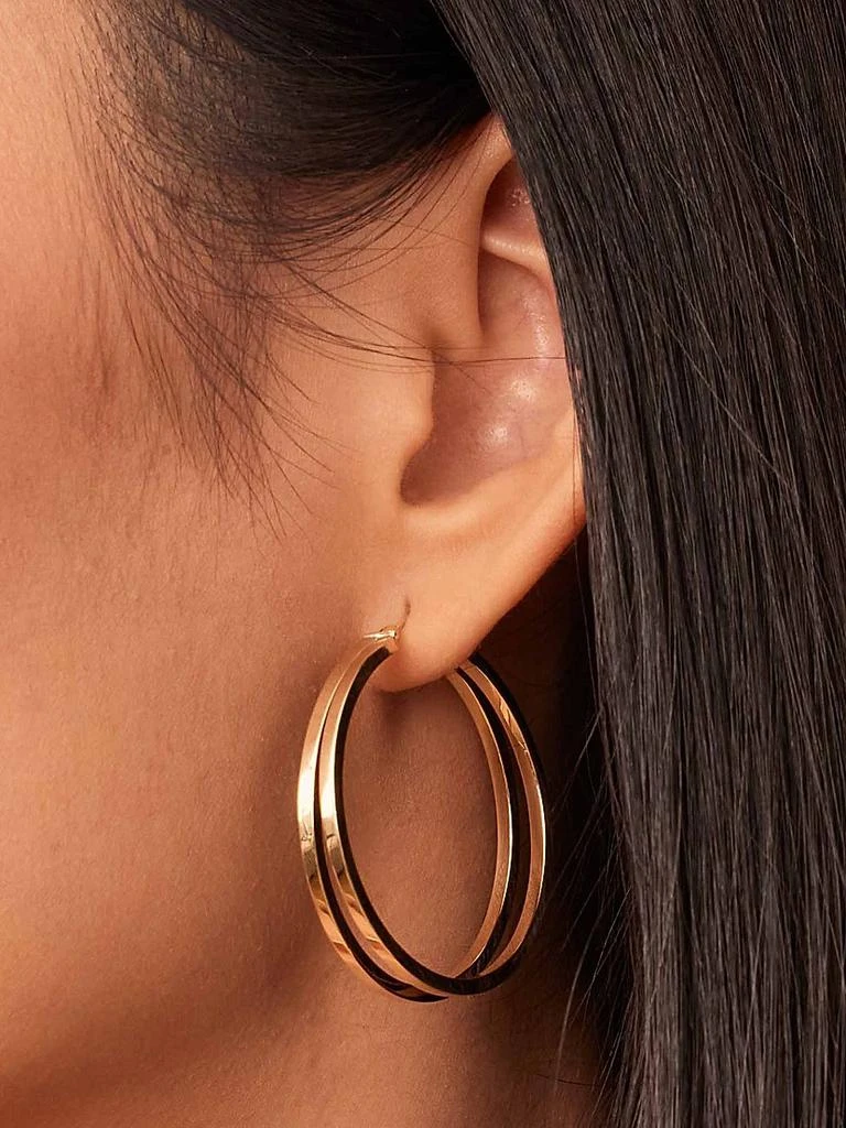 Oradina 14K Yellow Gold Hudson Large Hoops 2