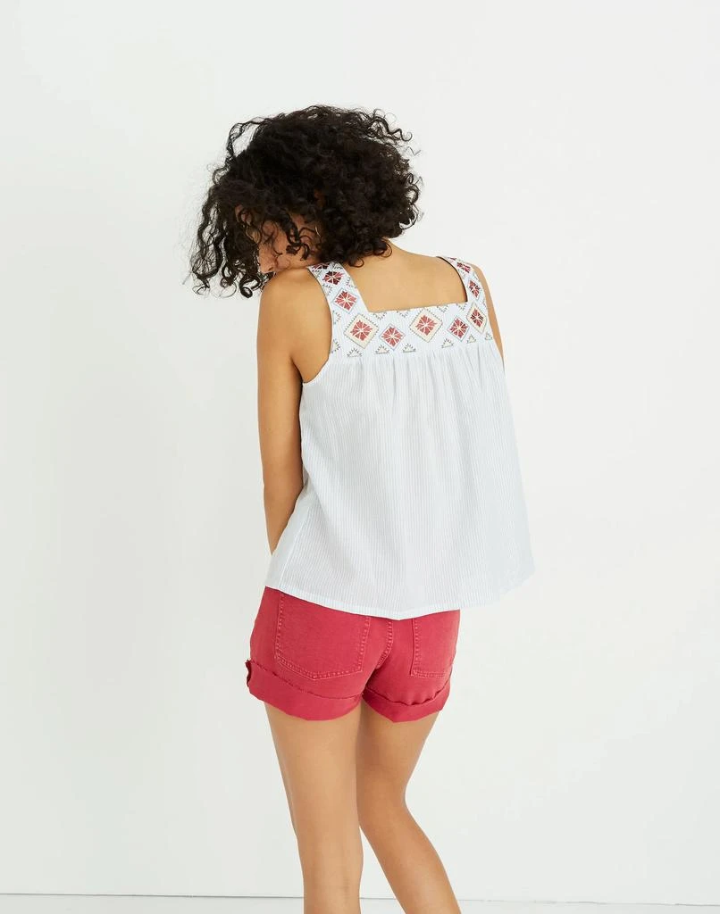Madewell Embroidered Island Tank Top in Stripe 3