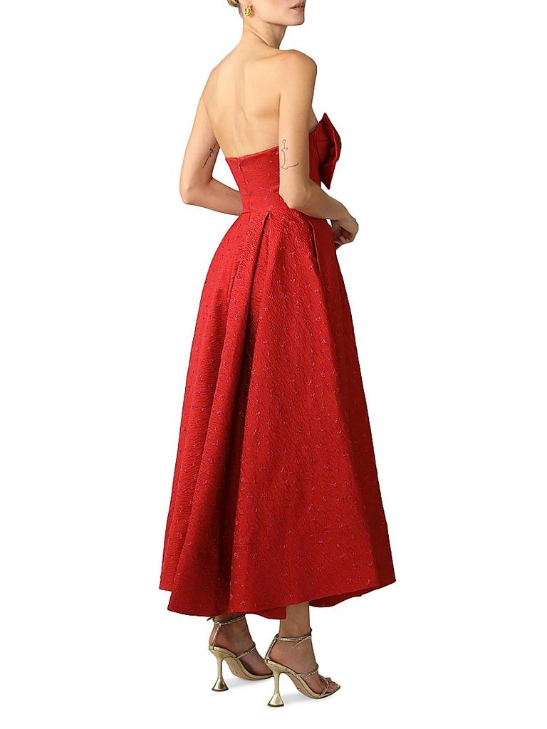 SAU LEE Juliette Jacquard Bow Cocktail Dress 4