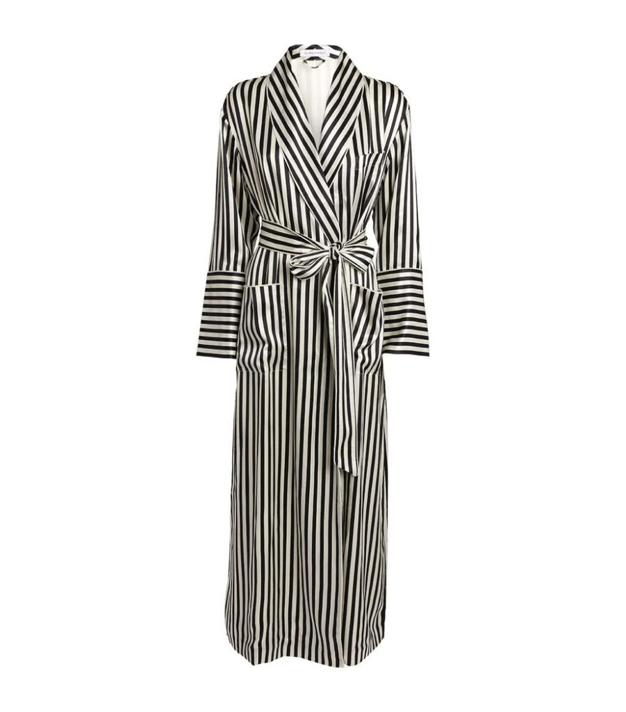 OLIVIA VON HALLE Striped Long Capability Robe 1