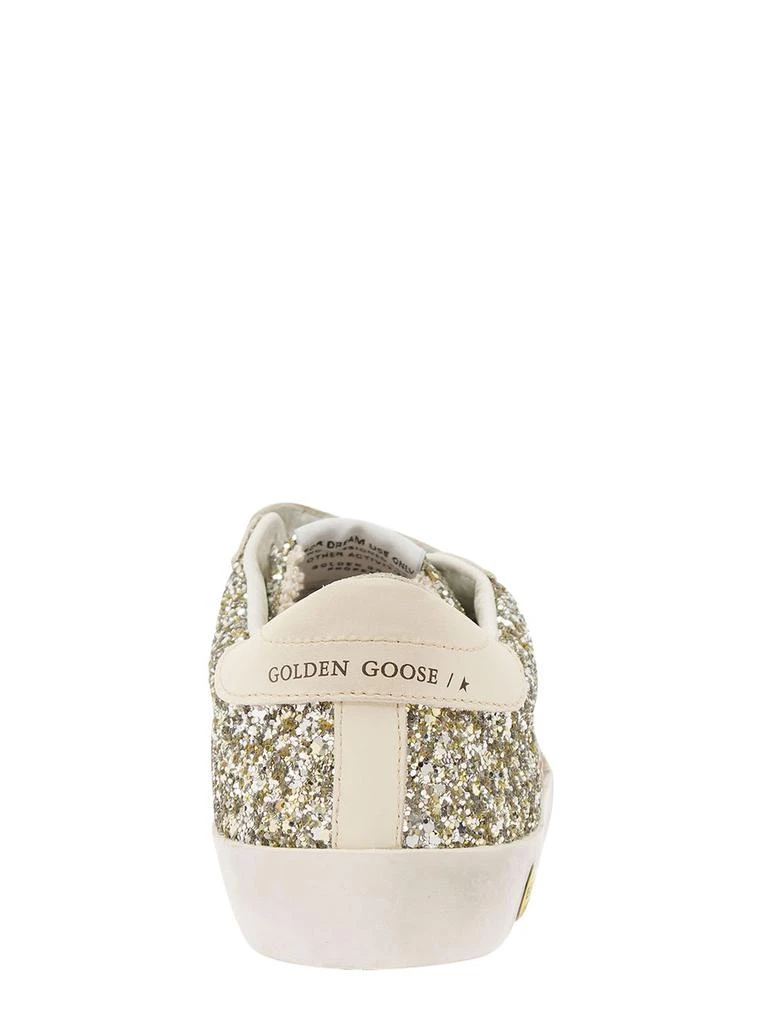 Golden Goose White Low Top Sneakers With All-over Glitters In Tech Fabric Girl 4