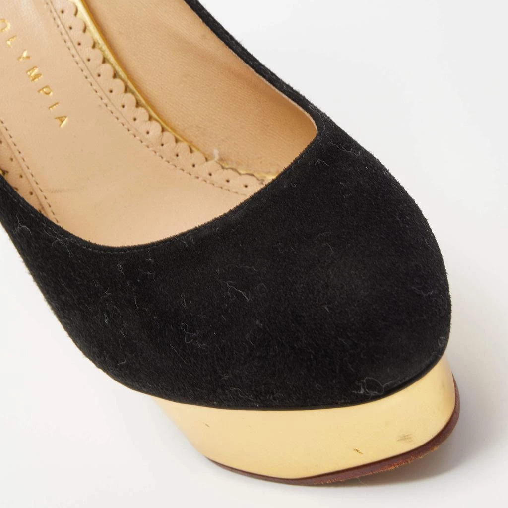 Charlotte Olympia Charlotte Olympia Black Suede Dolly Platform Pumps Size 37.5 8